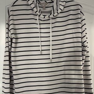 Banana Republic Navy and White Striped Hoodie